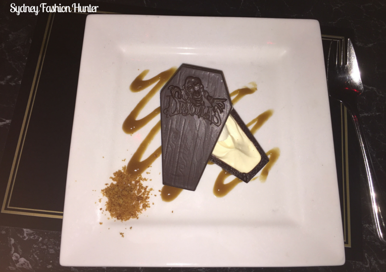 Dracula's Comedy Cabaret Restaurant Signature Coffin Dessert