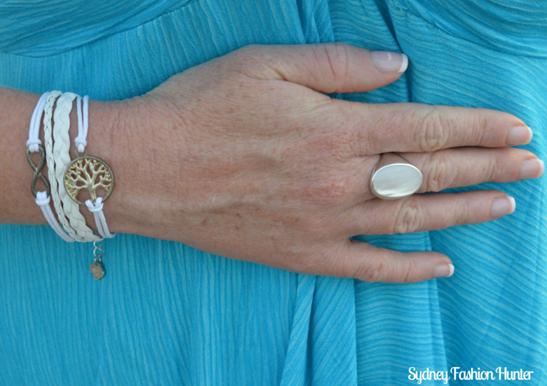 Mother Of Peral Ring, Ashley Bridget Bracelet