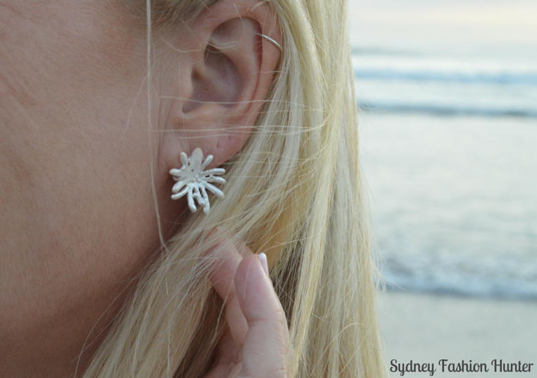 Silver Coral Earrings