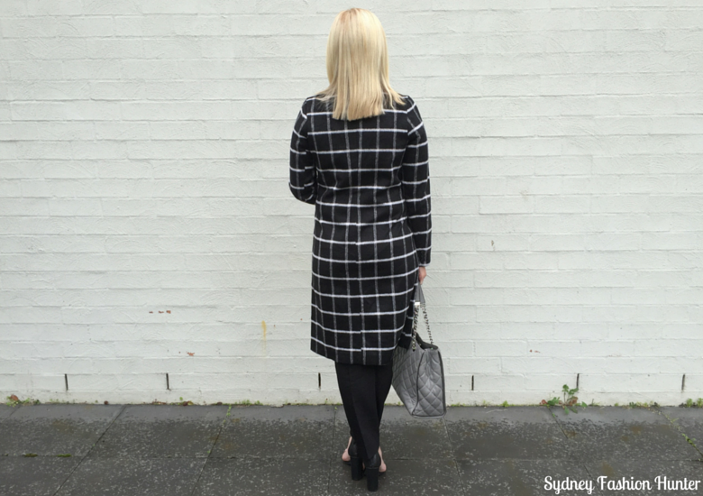 Sydney Fashion Hunter: Fresh Fashion Forum 32 Black & White Check Coat Outfit - Back