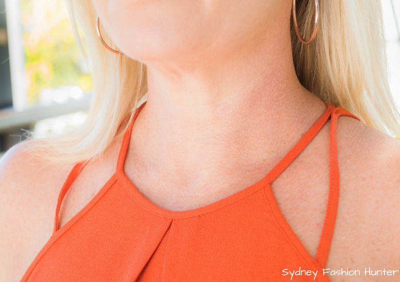 Fash Packing by Sydney Fashion Hunter: Fresh Fashion Forum 48 - Bright Yellow Wool Coat Orange Halter Top Detail