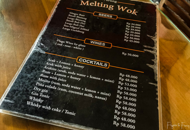 The Melting Wok Ubud Menu - Drinks