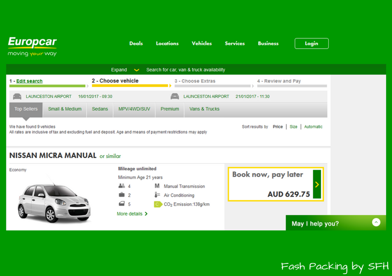 Fash Packing by SFH: Airport Rentals - Europcar