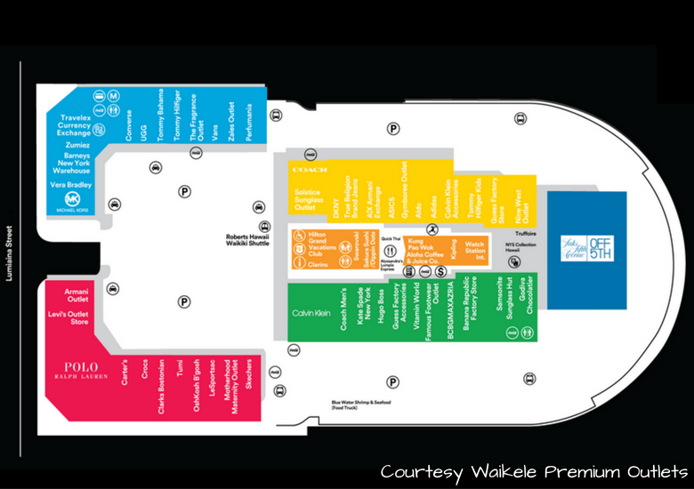 Fash Packing by Sydney Fashion Hunter: Waikele Premium Outlets - Store Map