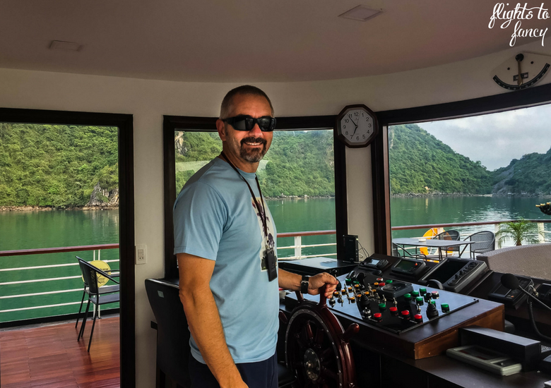 The Hubs on the bridge of our Halong Bay overnight cruise - Vietnam