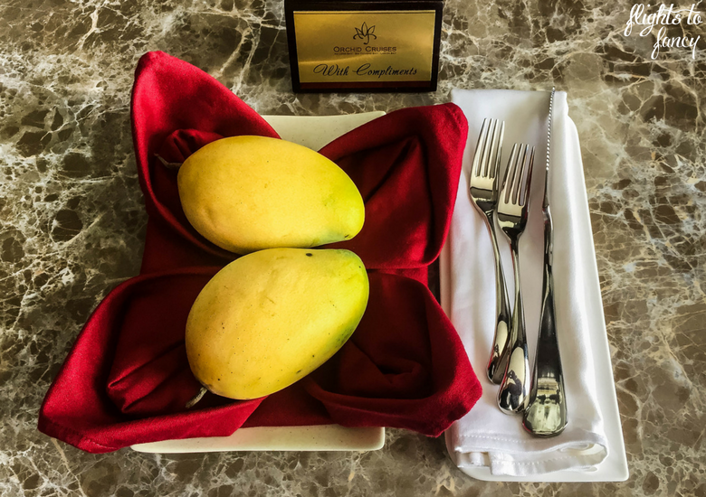 Complimentary mangoes on our luxury Halong Bay cruise