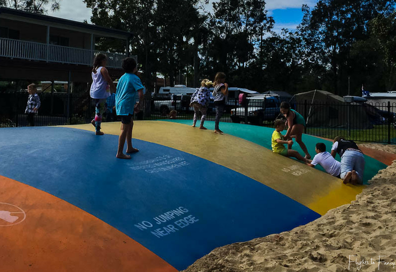 Jumping pillow at our Forster accommodation