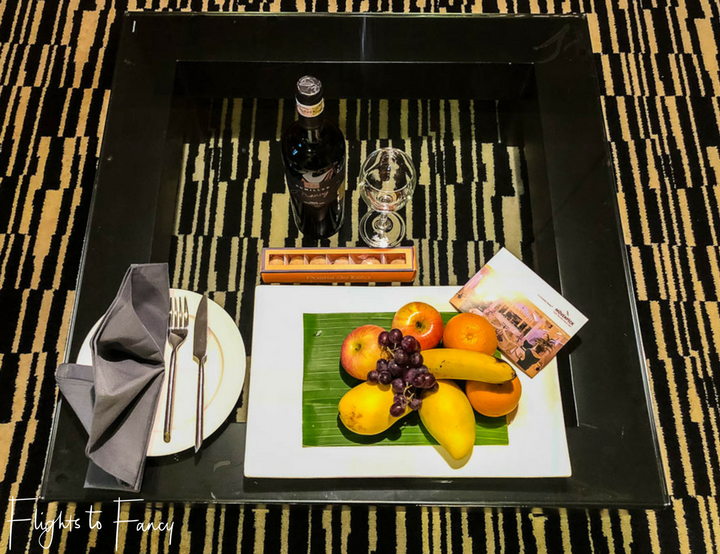 Complimentary Wine and fruit at Movenpick Mactan Island One of the best Cebu Beach Resorts - Flights to Fancy