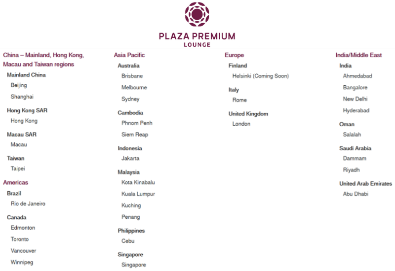 Plaza Premium Lounge Locations