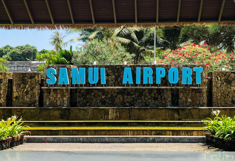 Bangkok Airways Review: Samui Airport Sign