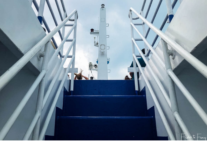 Stairs on the Lomprayah Catamaran from Krabi to Nathon Pier Koh Samui