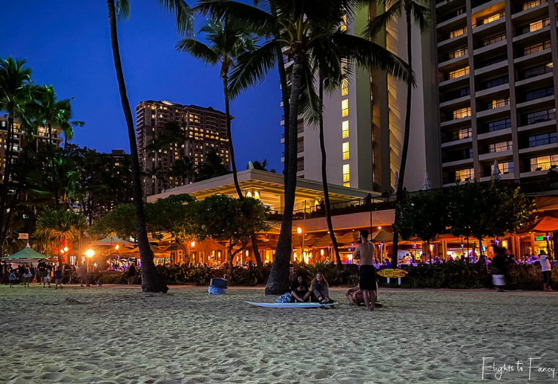 Hilton Hawaiian Village Beach at Sunset